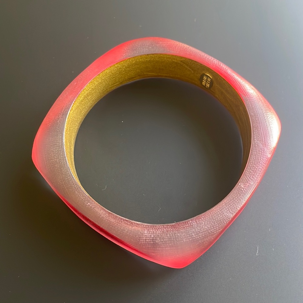 Alexis Bittar lucite red and opaque bangle